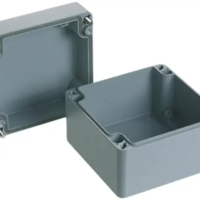 Boîtier AP Al 122×122×90mm gris IP65 Lithos Woertz 
