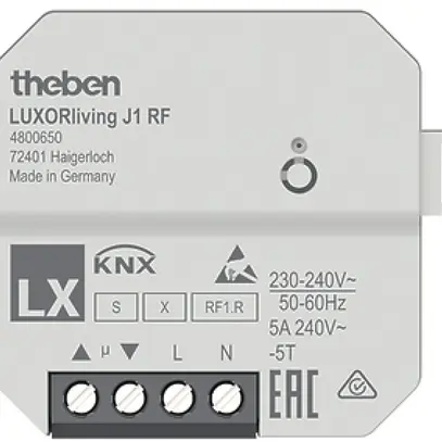 EB-Jalousieaktor KNX-RF Theben LUXORliving J1 1-Kanal 