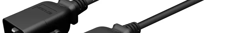 Cavo d'apparecchio spina C20 presa C19 bloccato 3×1.5mm² 250VAC/16A nero 5m 