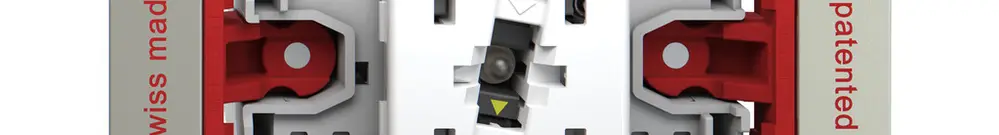 Contact à poussoir ENC Feller SNAPFIX® ARK/1P éclairage latéral jaune 