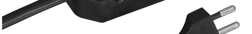 Steckdosenleiste COMPACT 1.5m 2×T13 Reset-Knopf, schwarz 