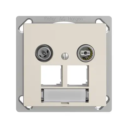 Prise multimédia INC EDIZIOdue FM.TE EASYNET 11dB, p.2×RJ45 S-One, crema 
