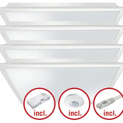 Set di lampade LED INS ESYLUX CELINE-2 625×625 4×30W 840 16800lm opale 