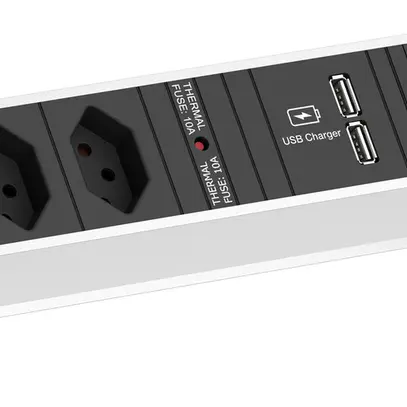 Presa multipla da tavolo BACHMANN DESK 2 2×T13 2×USB-A 0.2m alluminio nero 