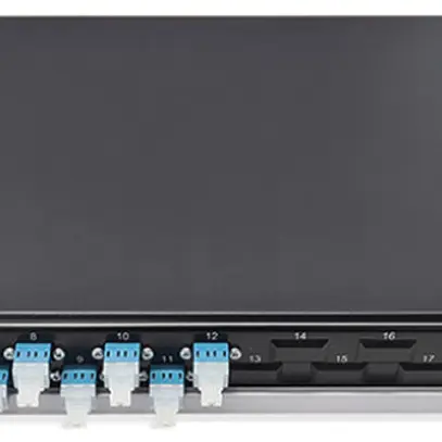 Box di giunzione 19" Dätwyler OV-CH 12×LCD/PC blu OS2 sfalsato 1UA nero 