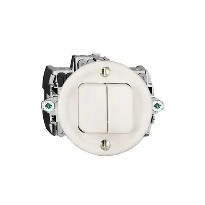 Interrupteur/contact à poussoir Feller STANDARD A-R+3/1L blanc 