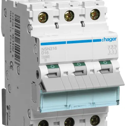 Disgiuntore Hager MCB 3P 415V tipo D 16A Icu 25kA 3UM 