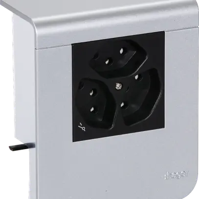 Supporto d'apparecchio Hager per SL20055 decorazione alluminio, 3×T13 1×S 