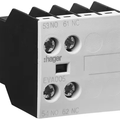 Contact auxiliaire Hager 1F+1O pour EV007…038, EVN022…045,  EVL014…027, EVR004 