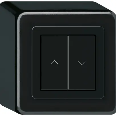 Pulsante per tapparelle KNX AP Hager BA basico Q doppio 88×88mm nero 