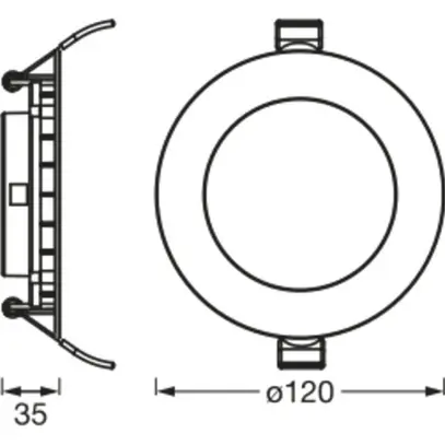 Downlight LED INC LDV DL SLIM 8W 550lm 4000K Ø120mm blanc 