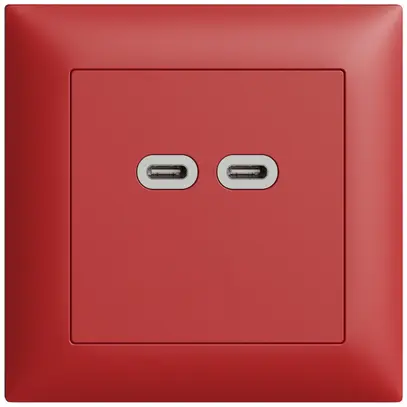 Prise ENC USB 18W 2×type C Feller EDIZIOdue FMI 230V 3600mA berry 