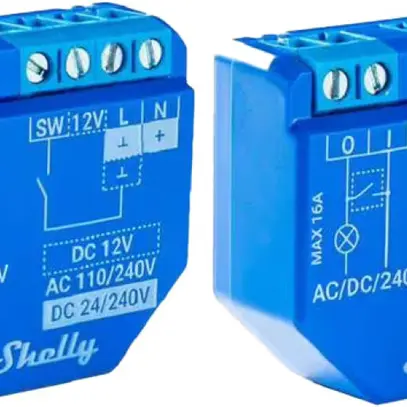 Shelly Plus 1 WiFi-Switch 2er Pack WLAN Schaltaktor, 16 A, Bluetooth 