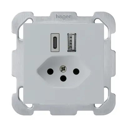 Prise de charge USB ENC kallysto 18W PD 1×type A 1×type C T13 a.plaque fix. grc 