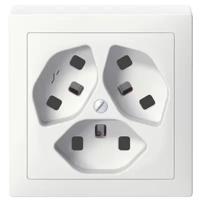 Prise AP SIDUS 3×T23/1 blanc avec shutter 