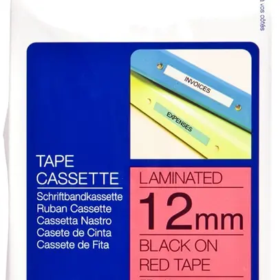 Cassetta nastro Brother TZe 12mm×8m, rosso/ne 