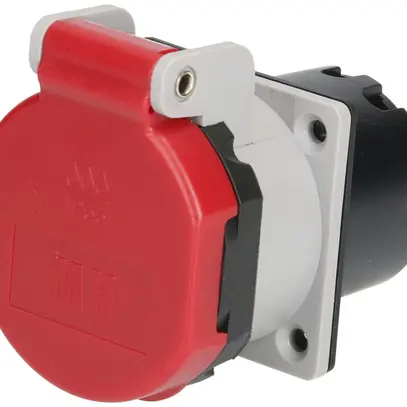 Presa INS tipo 15, 10A, 440V, resistente agli urti, IP55, grigio/rosso 