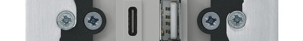 Inserto per presa di carica USB INC Hager 18W PD 1×tipo A 1×tipo C placca fiss. 