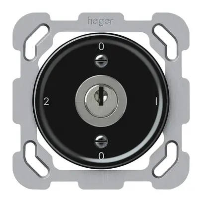 Interruttore a chiave INC origin commutatore 2/1L 16A 250V 0-1-0-2 77×77mm nero 