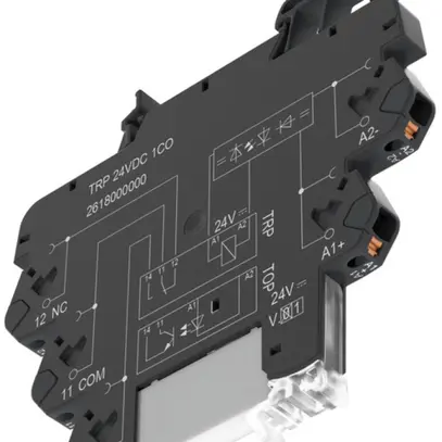 Interface relais WM TRP 24VDC LED vert 1C 250VAC 6A, PUSH IN 