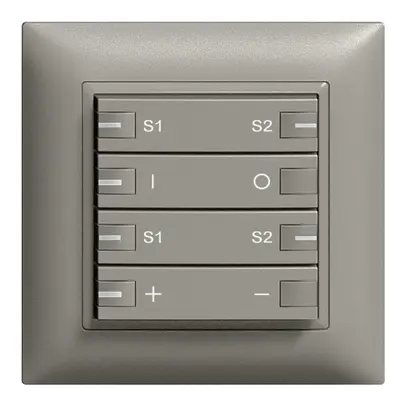 Dimmer INC ZEP 2c/4t staz c/sec.ON-OFF scena EDIZIOdue grigio scuro 