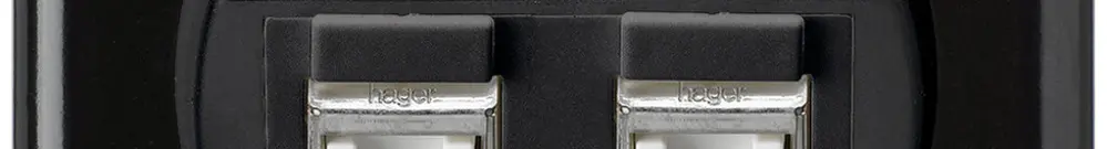 Insert pour prise ENC basico C cat.6 2×RJ45/s sortie oblique noir 