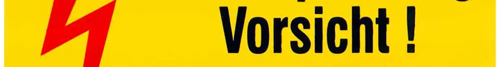Placca di avviso plastica (Hochspannung) 105×51mm giallo/nero 