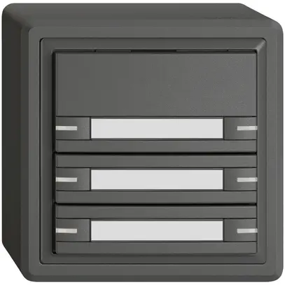 Poussoir KNX RGB AP EDIZIO.liv SNAPFIX® capteur temp.RGB-LED étiqu.6×com.1T grf 