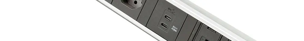 Prise multiple de table Desk-Mountain 4×T13/2×USB-C/2×RJ45 3m T12 F=10A 