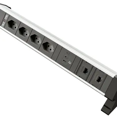 Presa multipla da tavolo Desk-Mountain 4×T13/2×USB-C/2×RJ45 3m T12 F=10A 