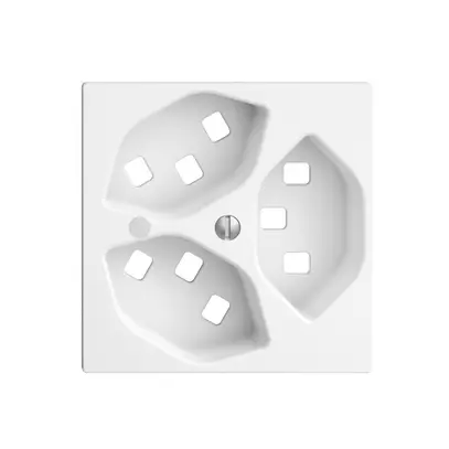 Kit frontal EDIZIOdue blanc 60×60mm 3×T23, lentille, 