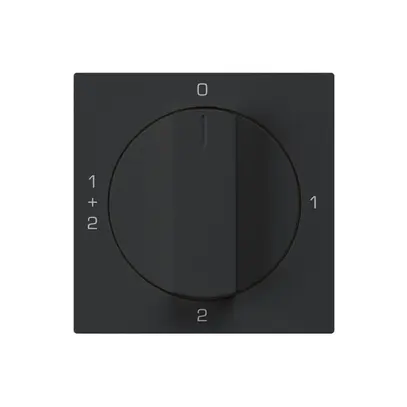 Kit frontal pour interrupteur rotatif S1 60×60mm kallysto 0-1-1+2-2 noir 