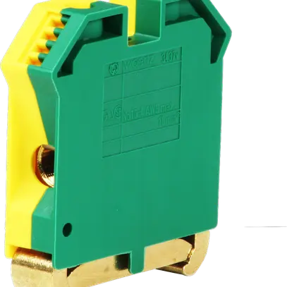 Morsetto di terra componibile Woertz 6…16mm² vite 2×1 DIN 35mm verde/giallo 
