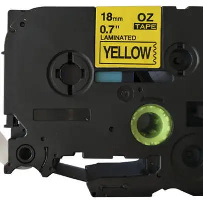 Cassetta nastro compatibile con OZE-641, 18mm×8m, giallo/nero 