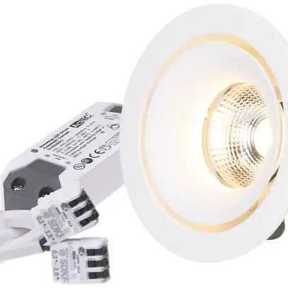 EB-LED-Spot maxLUCE MOON 8W 230V 650lm 3000K Loch-Ø80mm weiss 36° IP44 