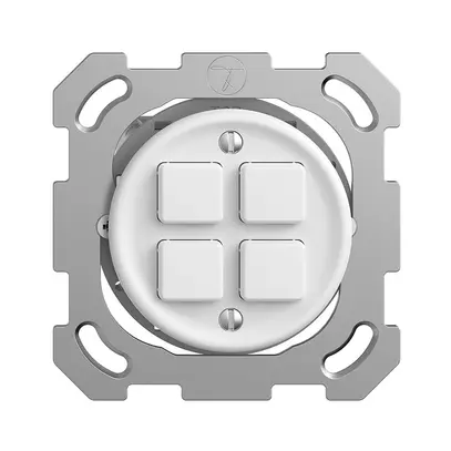 Poussoir KNX ENC STANDARDdue 4×avec LED RGB, avec capteur de température blanc 