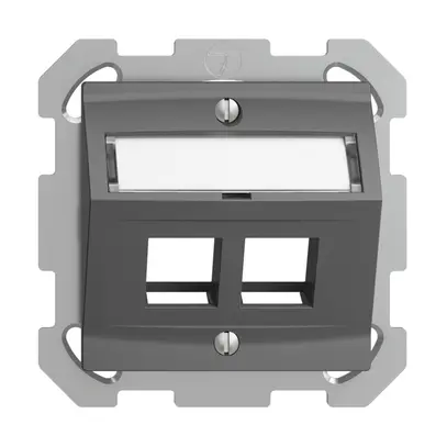 Kit montaggio INC Edue FM, c.cappa d.uscita obliqua, p.2×Keystone, grigio scuro 