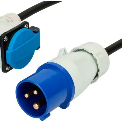 Verlängerung MH CEE16A/1×CEE16A+2×T23 230V H07RN-F3G1.5mm² 1.5m IP44 schwarz 