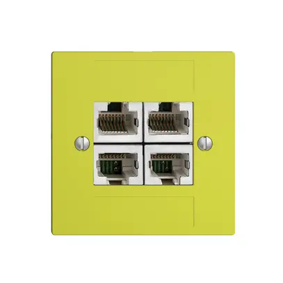 Prise ENC 4×RJ45/s 4P sép.EDIZIOdue lemon ITplus 