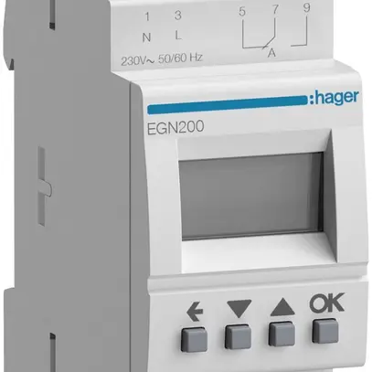 Timer Hager digitale multifunzione 2 canali Bluetooth 2 invertitori 16A 2 UM 
