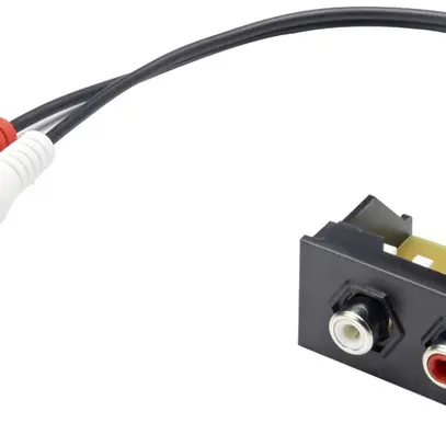 Modulo RCA Cecoflex per sistema di montaggio AV, 2×RCA f/f, cavo, nero 