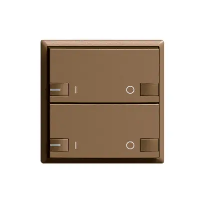 Kit frontal ON-OFF 2c/2t.a.LED ZEP 60×60mm coffee 