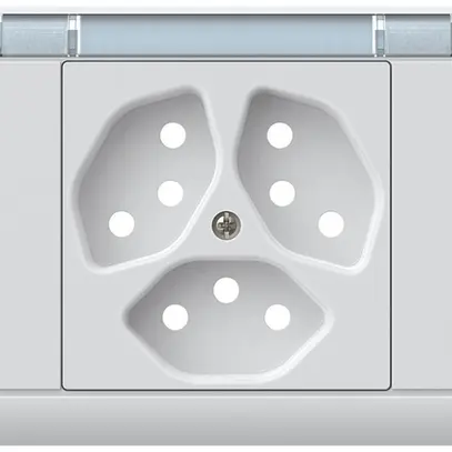 Kit frontal INC kallysto, pour prise INC 3×type 13, a.porte-étiquette, blanc 