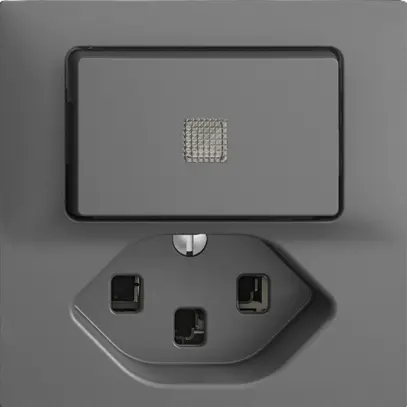 Leuchtkombination KS 3/1L+T23 dunkelgrau 16A EDIZIOdue mit Linse, LED gelb 