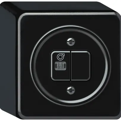 Interruttore a pulsante luminoso AP origin sch 3 + ventilatore LED 88×88×54mm ne 