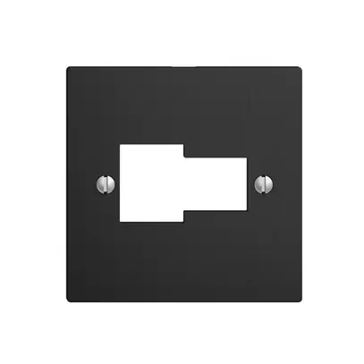 Placca frontale 1×TT,1×RJ45 nero ITplus ITM EDIZIOdue 
