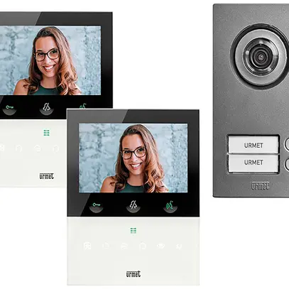 Kit citofono video Urmet 2×pulsante a 2 fili bianco 