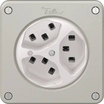 Presa NEVO, 3×T23, c.LED, grigio chiaro 
