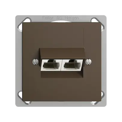 Prise INC 2×RJ45/u 4P sép.EDIZIOdue coffee ITplus 