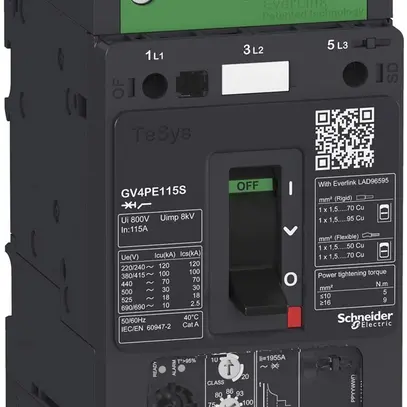 Salvamotore Tesys GV4PE80B, 80A, termico/magnetica, 25KA 